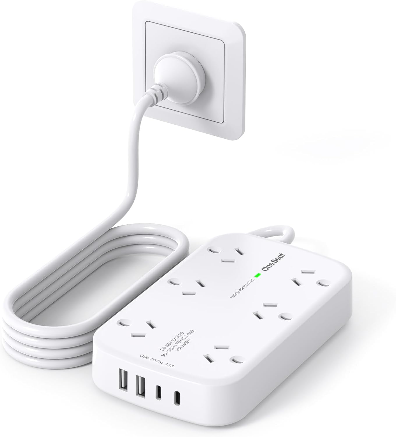 One Beat 6-Outlet, 4-USB Power Board